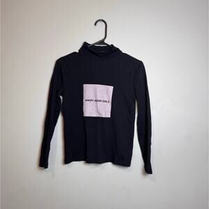 Angry Asian Girls Long Sleeve Mock Neck T-Shirt - Size XS